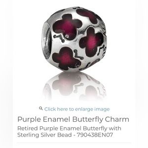 Pandora silver charm with butterfly